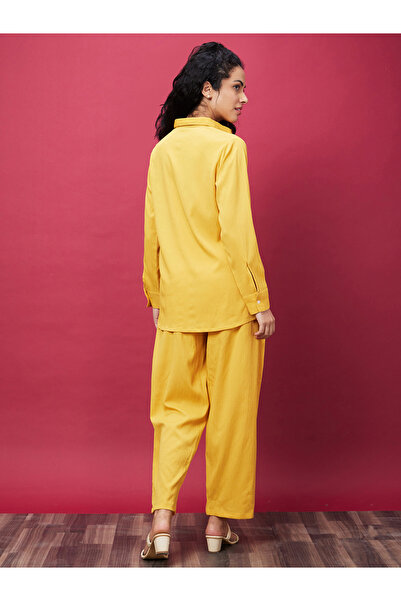 Globus By Styli Solid Long Sleeve Shirt and Pants Co-Ords