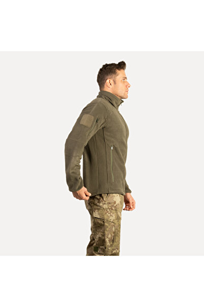 Wolftrap Tactical Khaki 5-Pocket Fleece Jacket, Comfortable and Flexible Fleece Coat