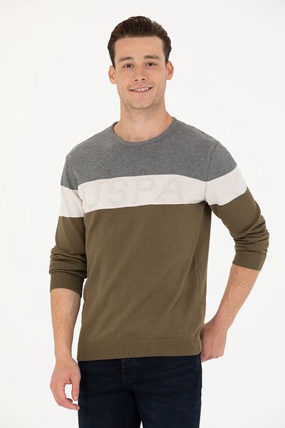 U.S. Polo Assn. G081gl0tk 1678263 Мъжки пуловер Woner Us Polo Assn Каки