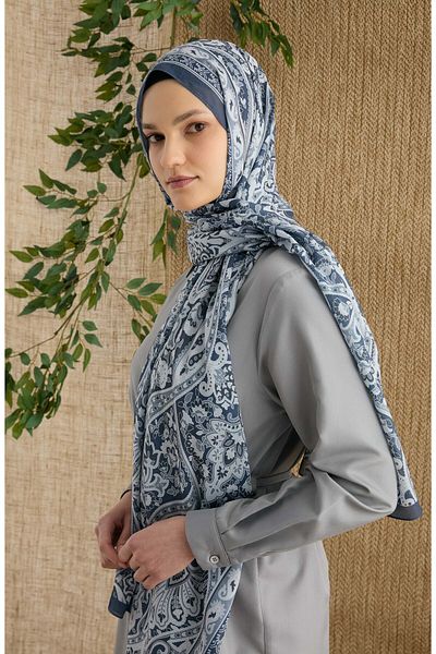 Fatma Atasoy Σάλι με έθνικ σχέδιο Hera Indigo