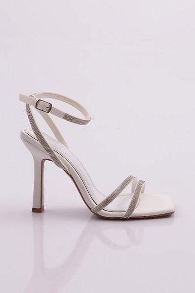 DGN 2026 Sandale cu toc pentru femei Silver Stone