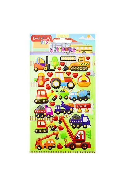 Tanex Kids Sticker Puffy İş Makineleri Serisi 32 Parça (26152)