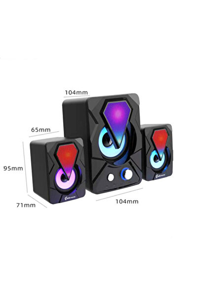 Techmaster E-1306 Telefon Bilgisayar Tablet Rgb Stereo Usb Subwoofer Hoparlör