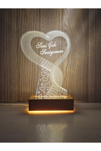Vipyol I Love You so Much with Heart Design Led Night Light Gift for Lover Birthday Gift