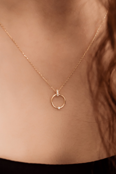 SEMİZ KUYUMCULUK 14 Ayar Altın Şık Halka Kolye