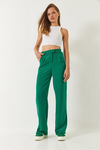 Bianco Lucci Women's Slit Detail Wide Leg Pocket Palazzo Trousers 60261487