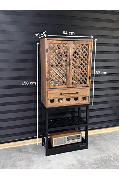 Genel Markalar Ahşap Dolabı, Geniş  Bölmeli ve Saklama Çekmeceli, Ceviz