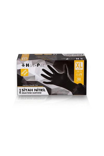 Kumsal Mutfak Ambalaj Extra Thick Nitrile Black Gloves in XL Size