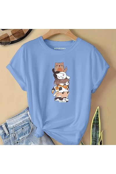BENROMA 1 tricou este un cadou pentru achiziții de 6 și mai sus în coș - Tricou pentru copii cu imprimeu Straddle Cats