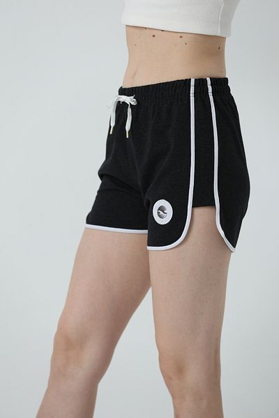 rlt relax time Women's Anthracite Openent Combed Cotton Slit Mini Shorts
