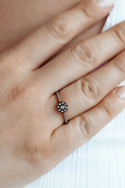 SEMİZ KUYUMCULUK Elmas Montür Papatya Altın Yüzük