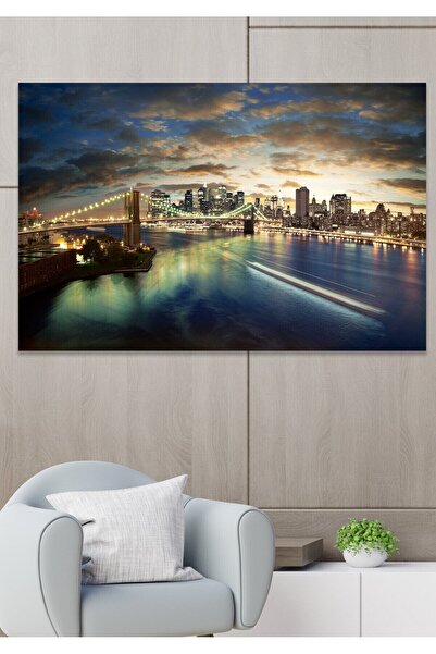 Hediyeler Kapında 50x70 City Night Duvar Kanvas Tablo