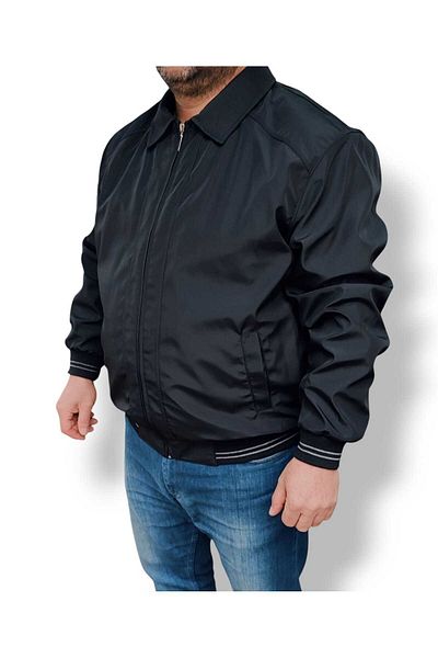 Ünal Giyim Large Size Seasonal Dad Coat with Collar, Sleeve and Waist Part with Elastic