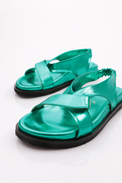 DGN Green Cross Strap Women's Sandals