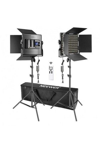 NEEWER Kit 2 Panouri Neewer 480 LED Bicolor, telecomanda wireless 2.4G,  geanta transport si accesorii