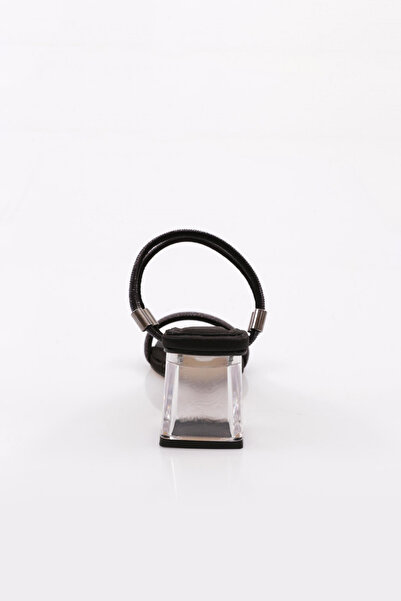 DGN 901 Kadin Kare Burun Şeffaf Topuklu Sandalet