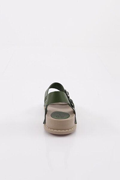 DGN P31 Women's Genuine Leather Khaki Sandals - Cross Strap