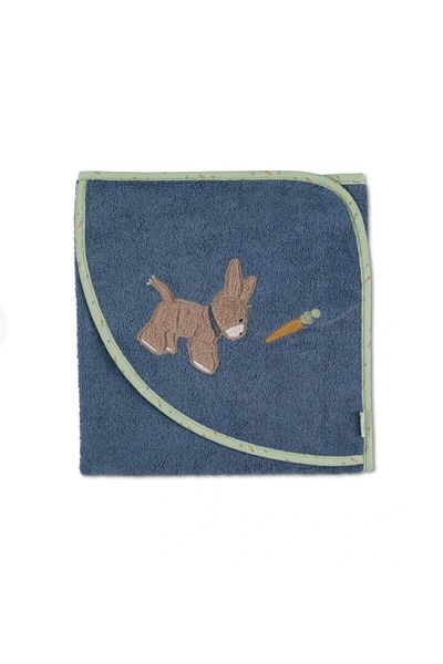 Alpar Tekstil Outlet Product Baby Bath Towel Swaddle 80x80cm-carrot Donkey/dark blue