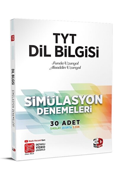 3D Yayınları Tyt 3d Dil Bilgisi Simülasyon Denemeleri 30 Adet Video Çözümlü