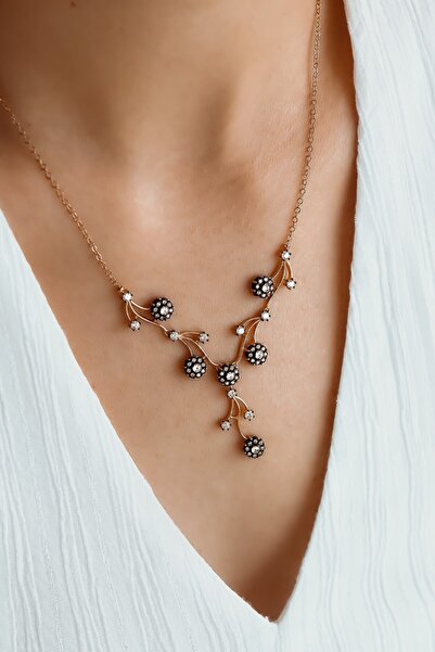 SEMİZ KUYUMCULUK Elmas Montürlü Özel Tasarım Altın Kolye