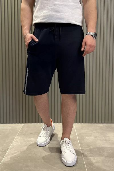 MİSHAR İTALİA Ανδρικό σορτς με φερμουάρ μέσης με φερμουάρ Navy Blue