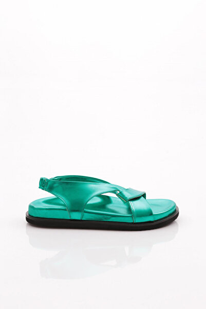 DGN Sandale de damă cu bretele încrucișate verzi