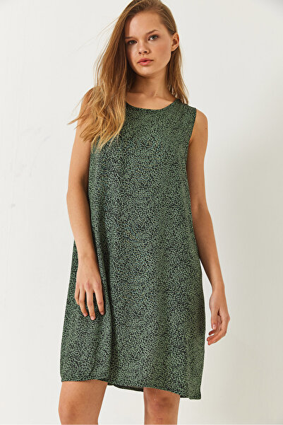 Bianco Lucci Women's Thick Strap Patterned Short Viscose Dress 60261473