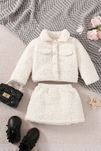nurbeli X Silk Atlas Girl's Muslin Lined Plush Skirt Suit