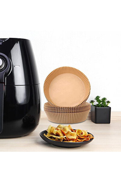 Roll-Up Lüks Airfryer Pişirme Kağıdı - Yuvarlak 20cm, 50'li Paket, Yapışmaz, Yağ Geçirmez