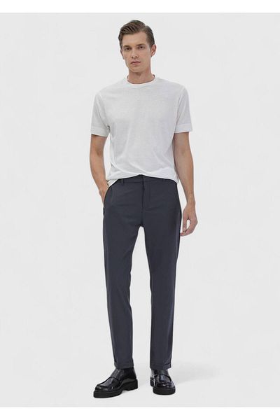 Ramsey Σκούρο γκρι ίσιο πλεκτό παντελόνι Jogging Fit Casual