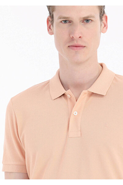 Ramsey Πορτοκαλί εμπριμέ μπλουζάκι πόλο 100% βαμβακερό