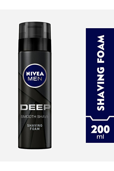 NIVEA Deep Smooth Shave Shaving Foam, Antibacterial Black Carbon, 200ml