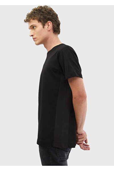 Ramsey Μαύρο μπλουζάκι με λαιμόκοψη 100% βαμβάκι