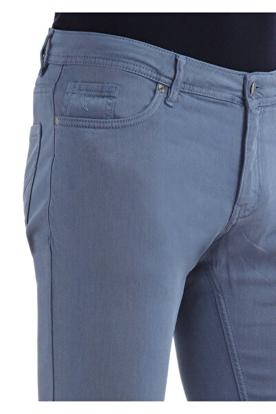 Ramsey Indigo Patterned Slim Fit Cotton Blend - Casual Trousers