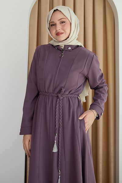 InStyle Sivya Collar Button Girdle Knitted Rose Dried Ferace