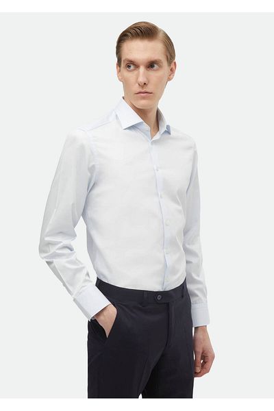 Ramsey Cămașă clasică din bumbac slim fit albastru deschis