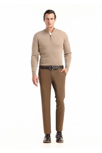 Ramsey Παντελόνι Casual Slim Fit Camel Hair Cotton Blend