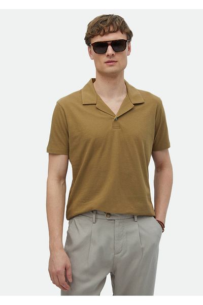 Ramsey T-shirt Camel Hair Polo Neck 100% βαμβακερό