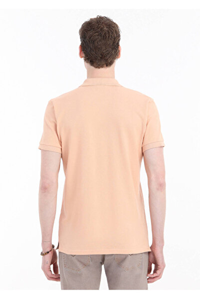 Ramsey Πορτοκαλί εμπριμέ μπλουζάκι πόλο 100% βαμβακερό