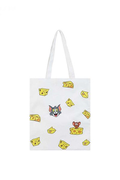 Miniso Tom and Jerry Series Shopping Bag - White
