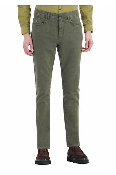 Ramsey Χακί Slim Fit Casual Βαμβακερό παντελόνι
