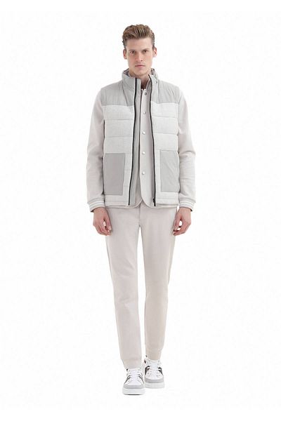Ramsey Ecru and Wool Mixed Woven Sports Vest