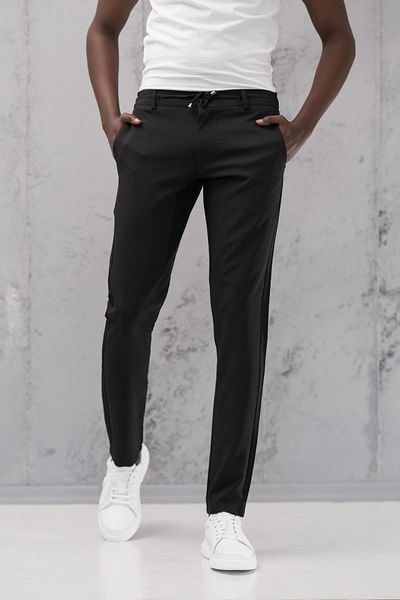 ADVANTE Slimfit Cotton Lycra Jogger Pants with Elastic Waist and Threaded Dobby