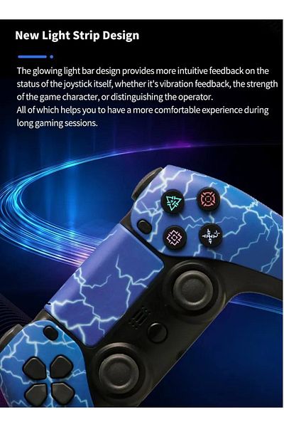 FlashHawk Camouflage Wireless Controller for PlayStation 4/PC/Steam with Gyroscope and Dual Vibration