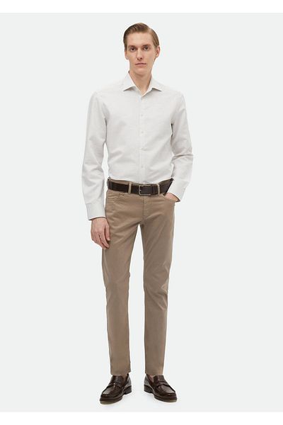 Ramsey Ecru Cotton BlenD - Plain ReGular Fit Classic Shirt