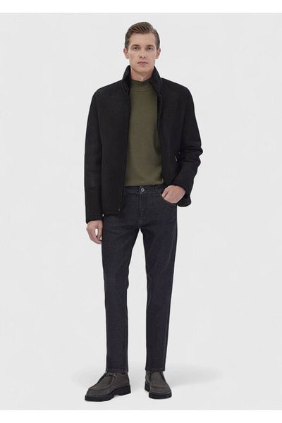 Ramsey Black Leather Coat