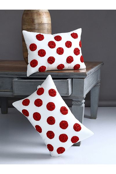 Alina Decor Set of 2 - Applique Detail Cushion Covers - 40x40cm
