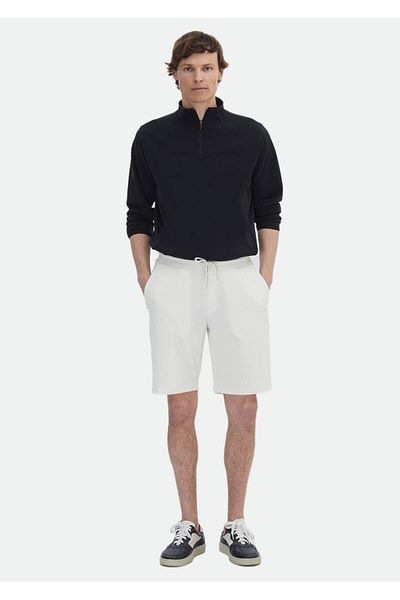 Ramsey Εκρού Casual Βερμούδες - Απλό πλεκτό Jogging Fit