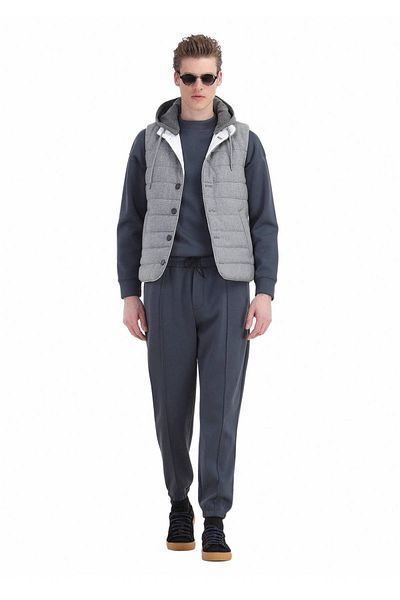 Ramsey Light Gray Wool Woven Sports Vest