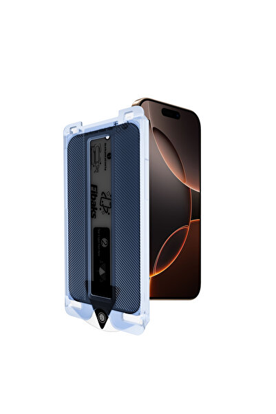 Fibaks Apple iPhone 11 Pro Max Full Covering Ghost Glass Screen Protector with Black Frame with Application Apparatus